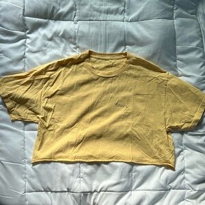 Pacsun yellow “honey” cropped short T. One size, fits medium.